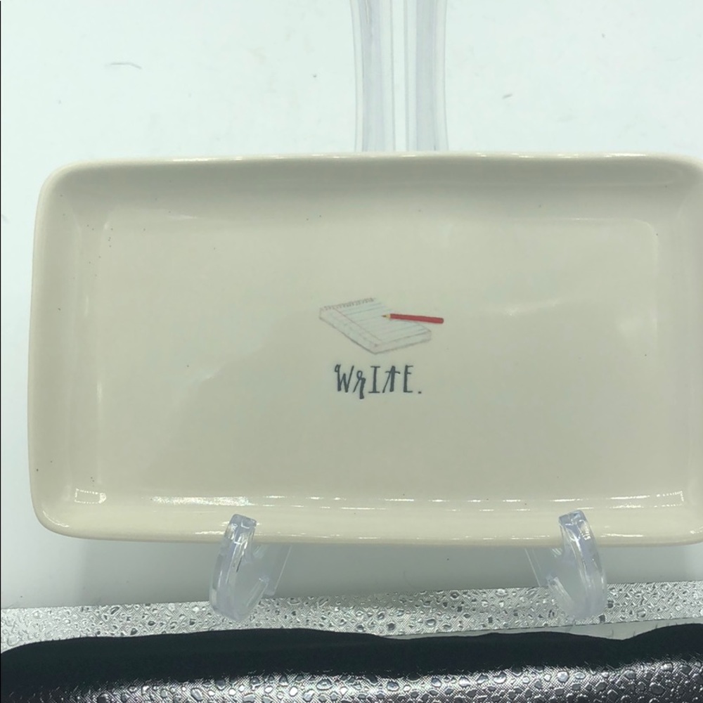 RAE DUNN "Write" Tray Dish Tablet Pencil